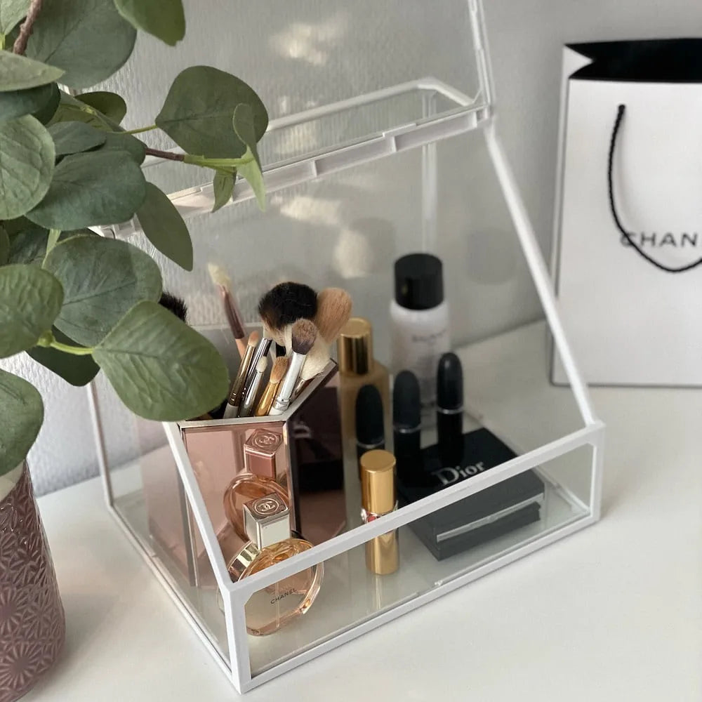 White makeup organizer