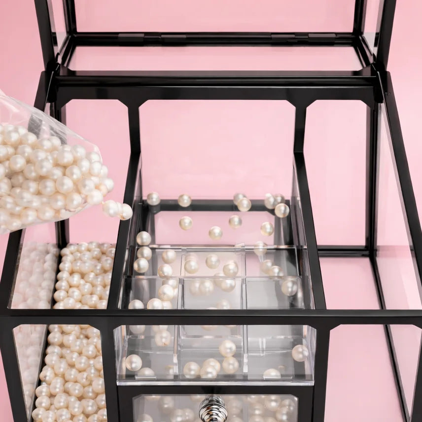 Black cosmetics organizer