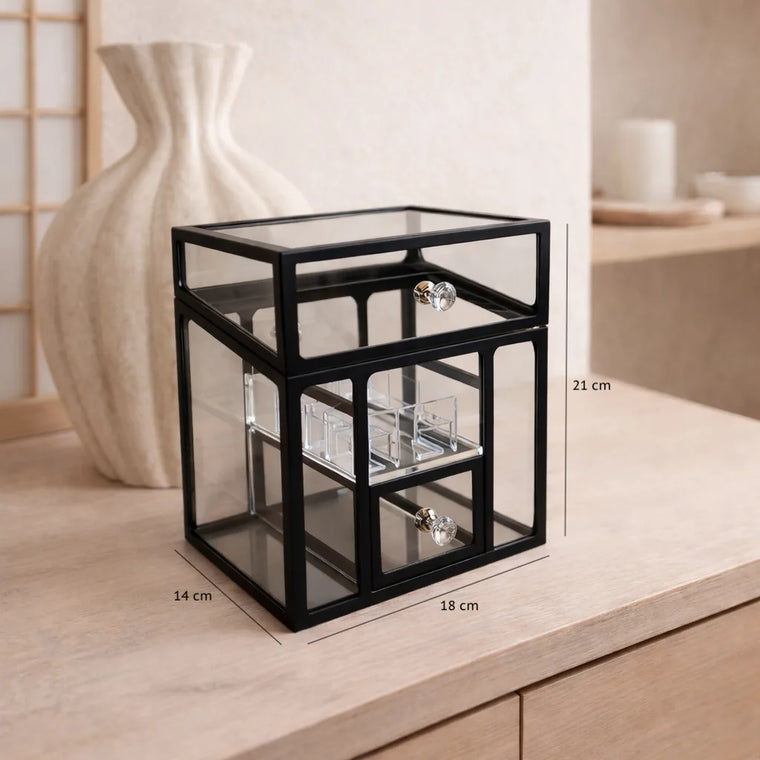 Black cosmetics organizer