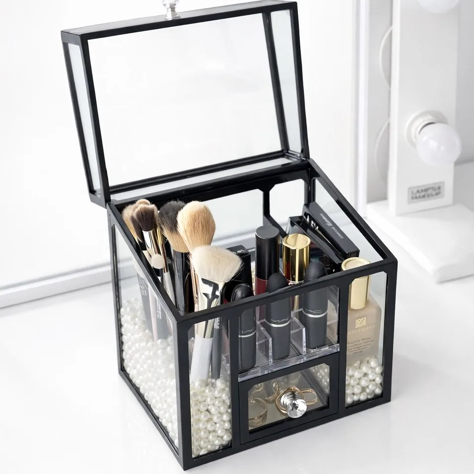 Black cosmetics organizer