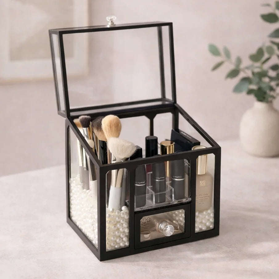 Black cosmetics organizer